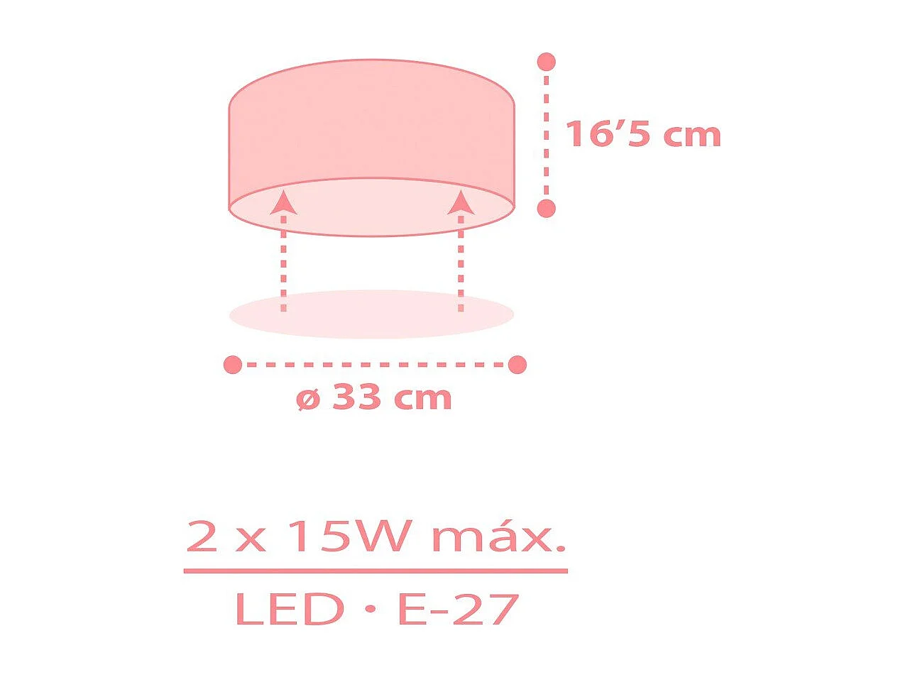 Plafón de techo infantil Star Light estrellas rosa | DALBER