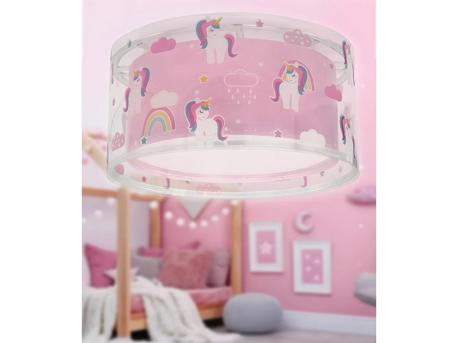 Plafoniera per bambini Unicorns unicorni rosa | DALBER