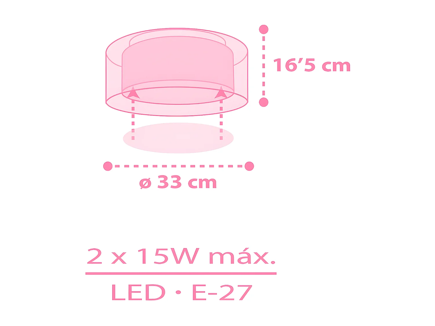 Plafoniera per bambini Unicorns unicorni rosa | DALBER