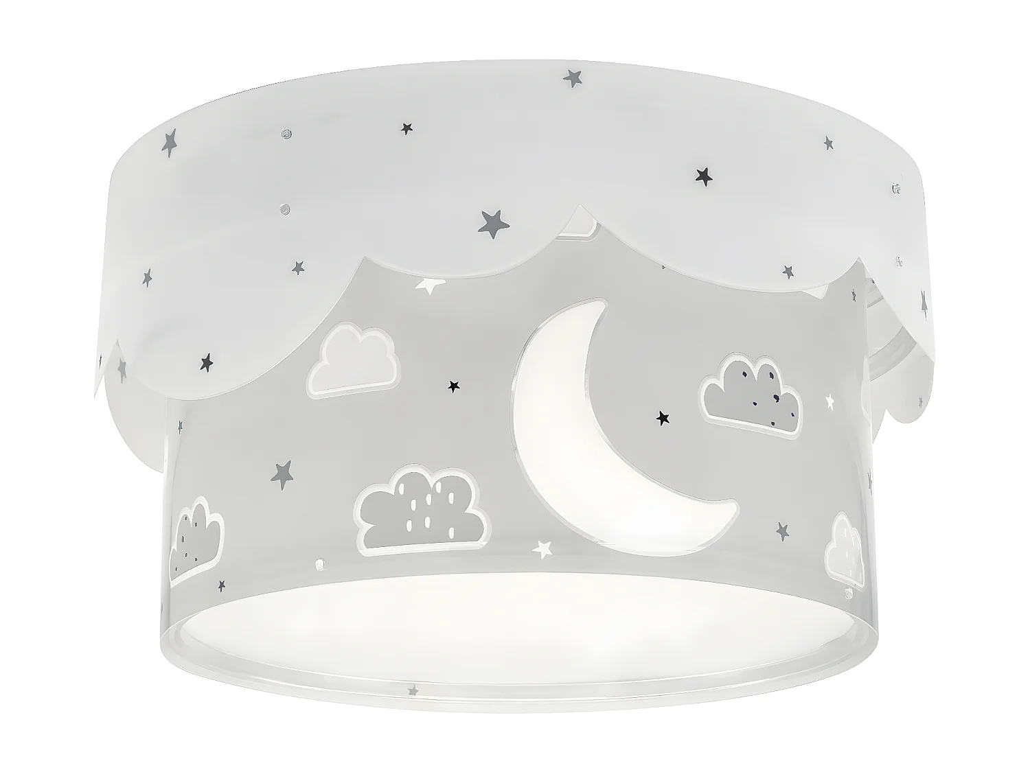 Plafoniera per bambini Moon - luna e stelle grigio | DALBER
