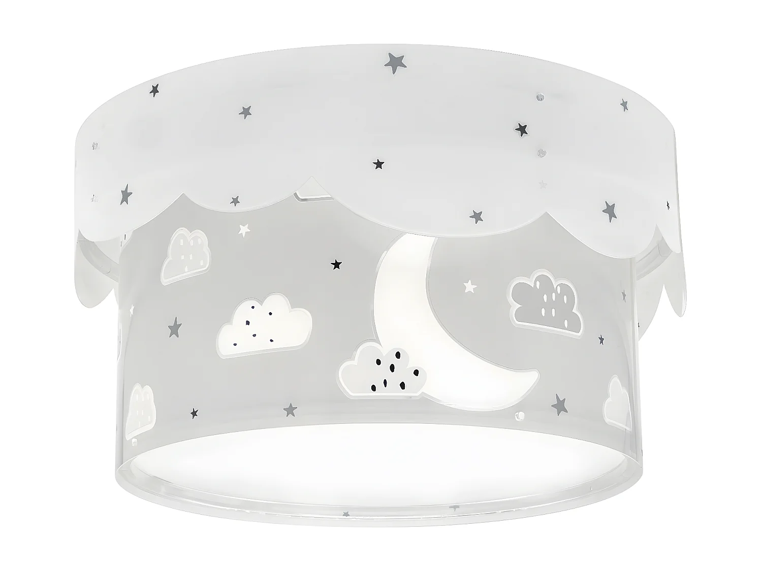 Plafoniera per bambini Moon - luna e stelle grigio | DALBER