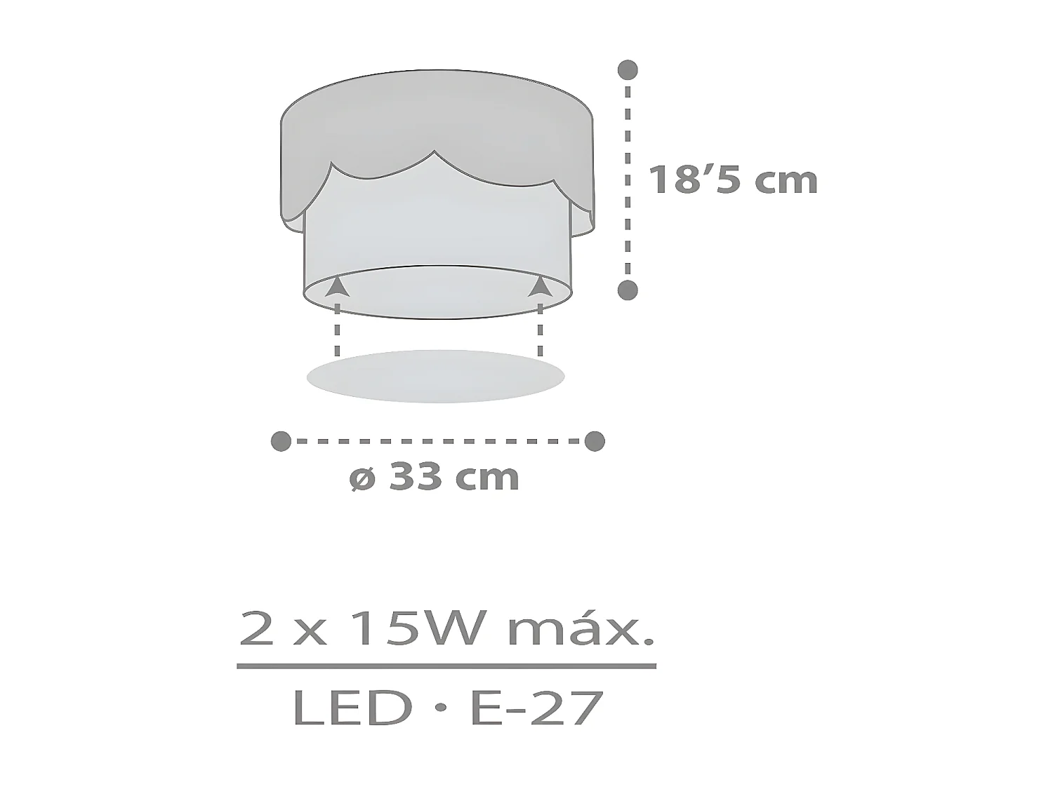 Plafoniera per bambini Moon - luna e stelle grigio | DALBER