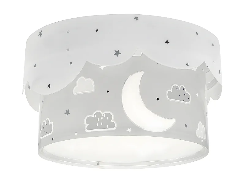 Plafón de techo infantil Moon - luna y estrellas gris | DALBER