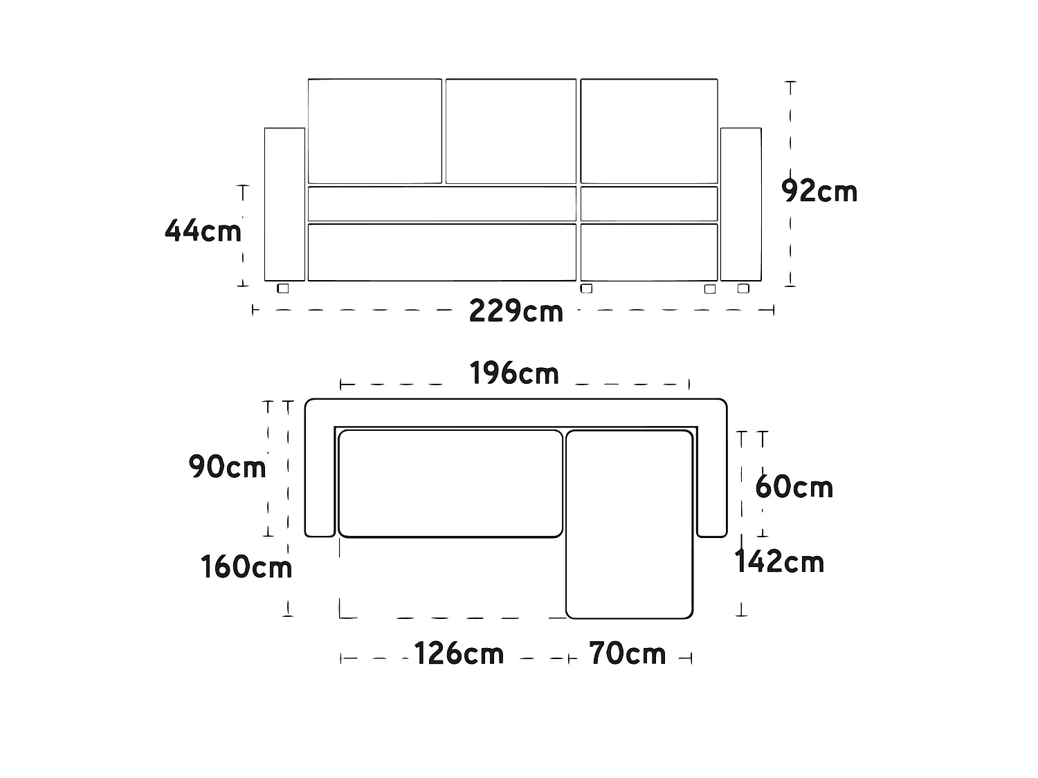 Canapé d'angle droit convertible 4 places en tissu gris Paris