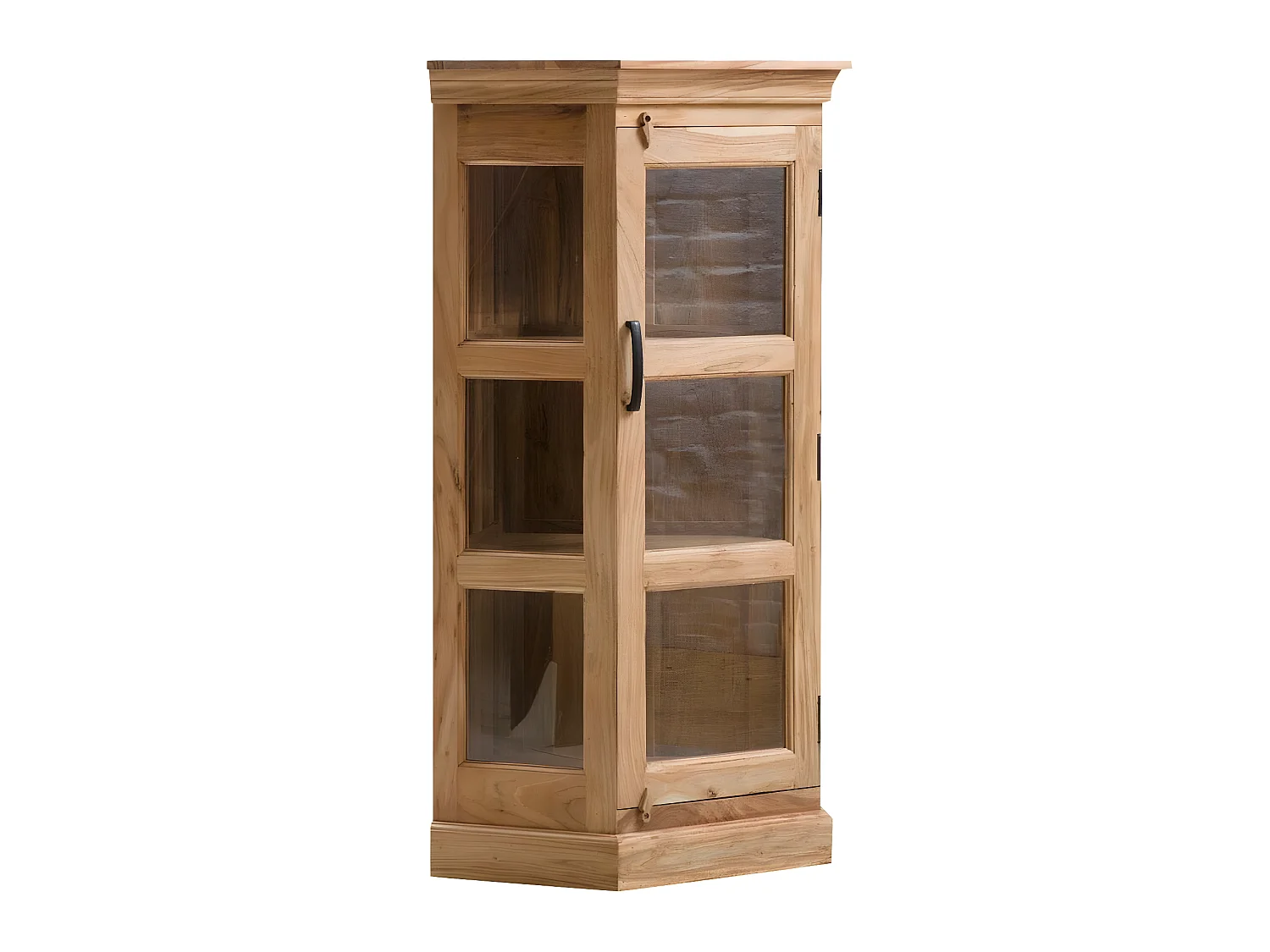 Petite vitrine d'angle en bois d'acacia Esmée