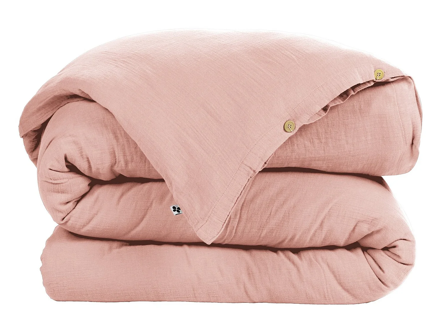 Housse de couette Double Gaze Coton 200 x 200 cm Gaia Peche