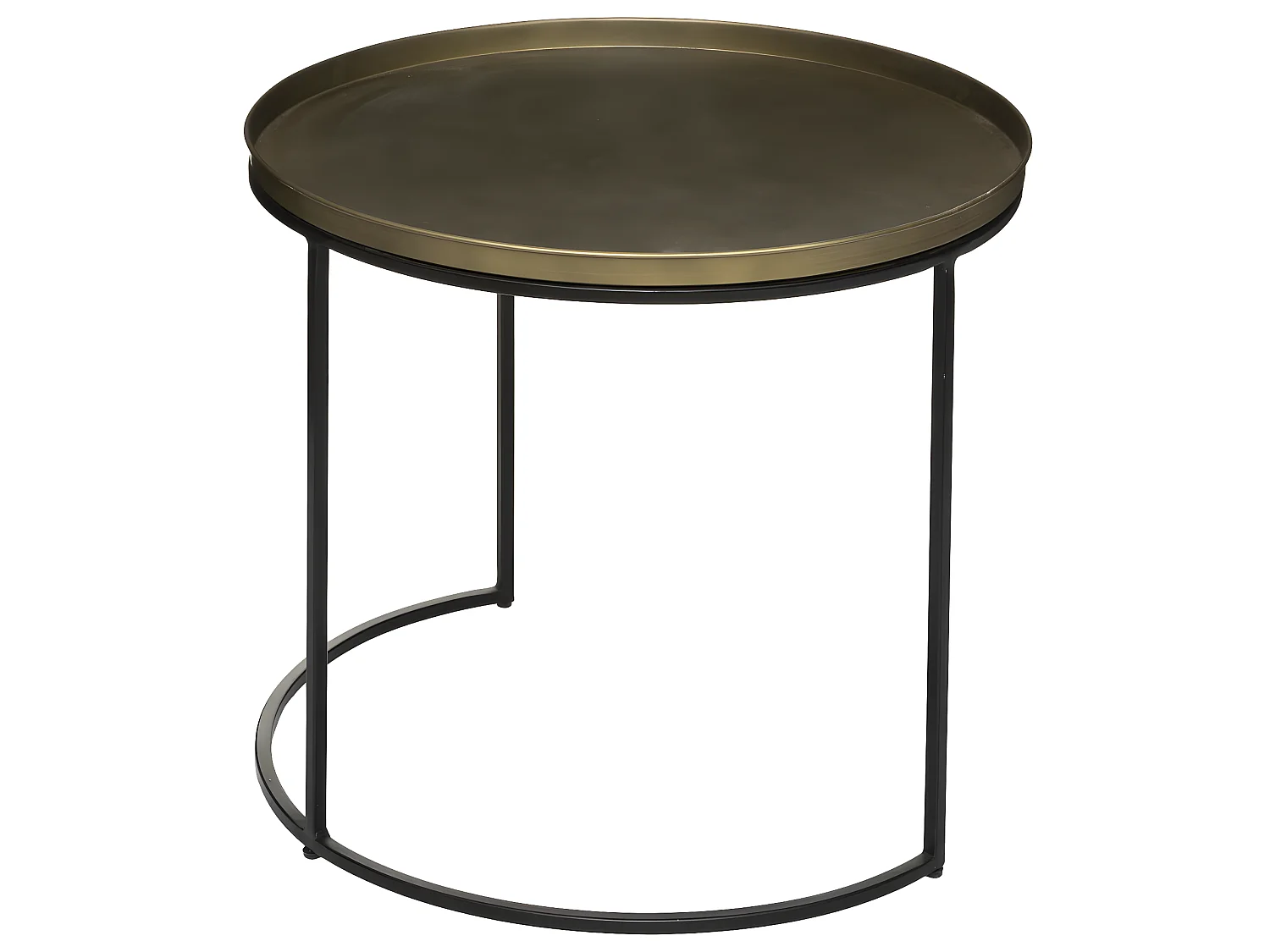 Set de 2 Tables à café en Métal Noir et Doré