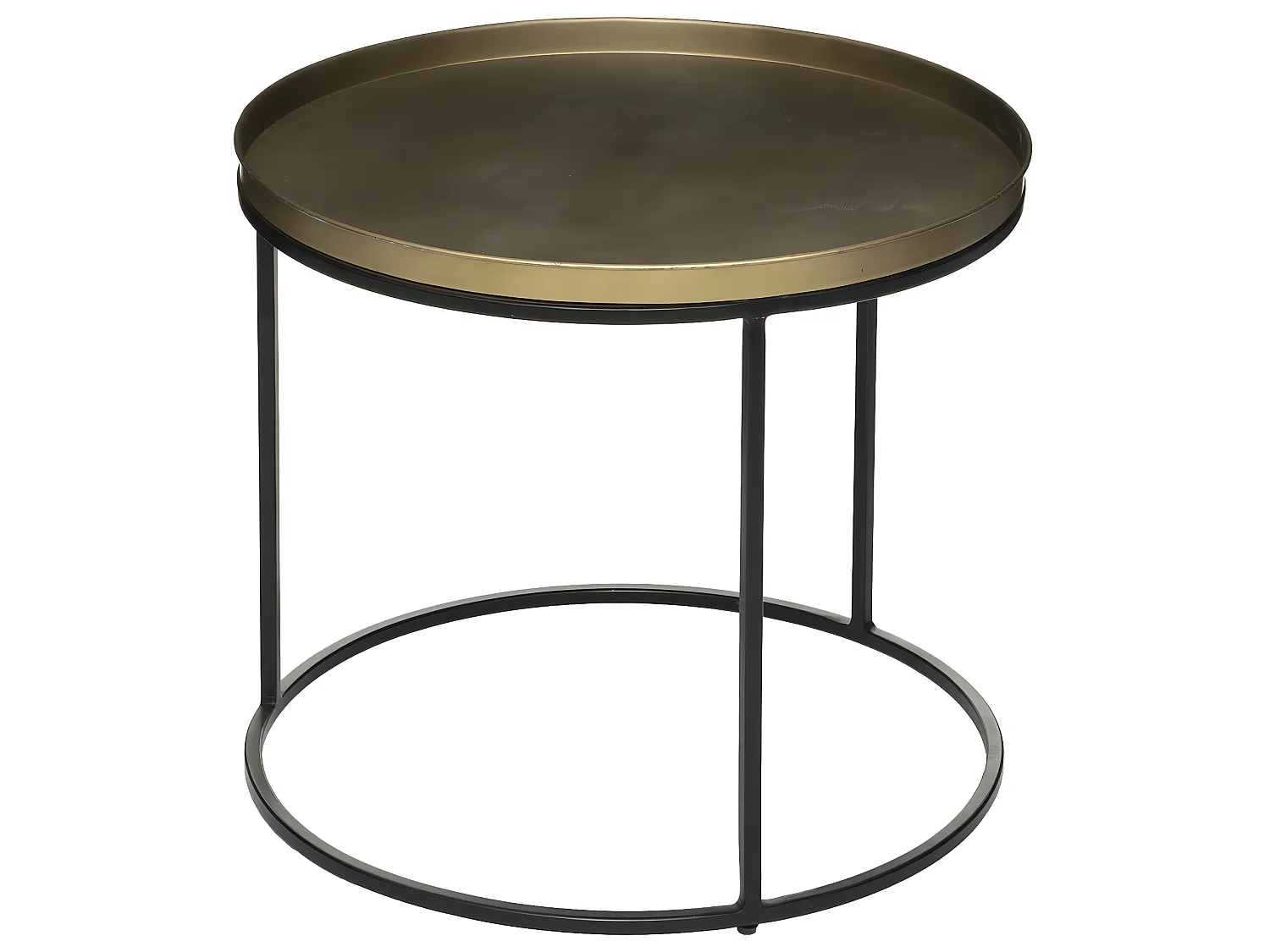 Set de 2 Tables à café en Métal Noir et Doré