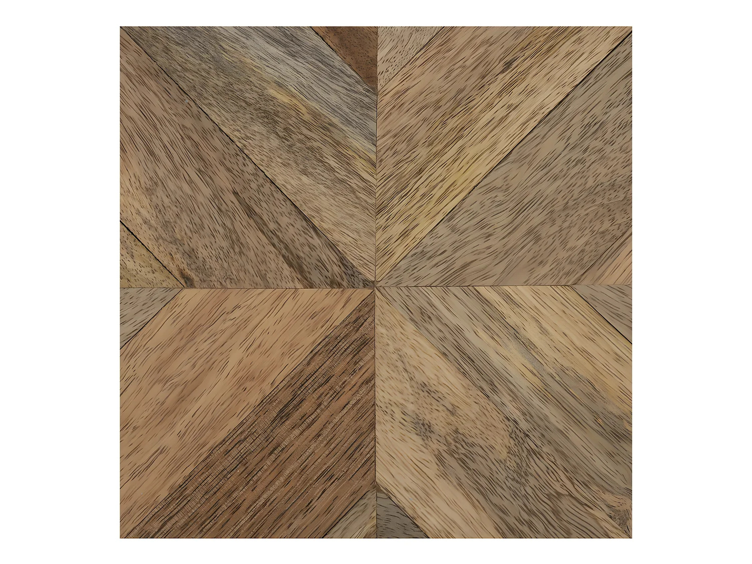 Set de 2 Tables à café en Métal noir et Bois de Manguier