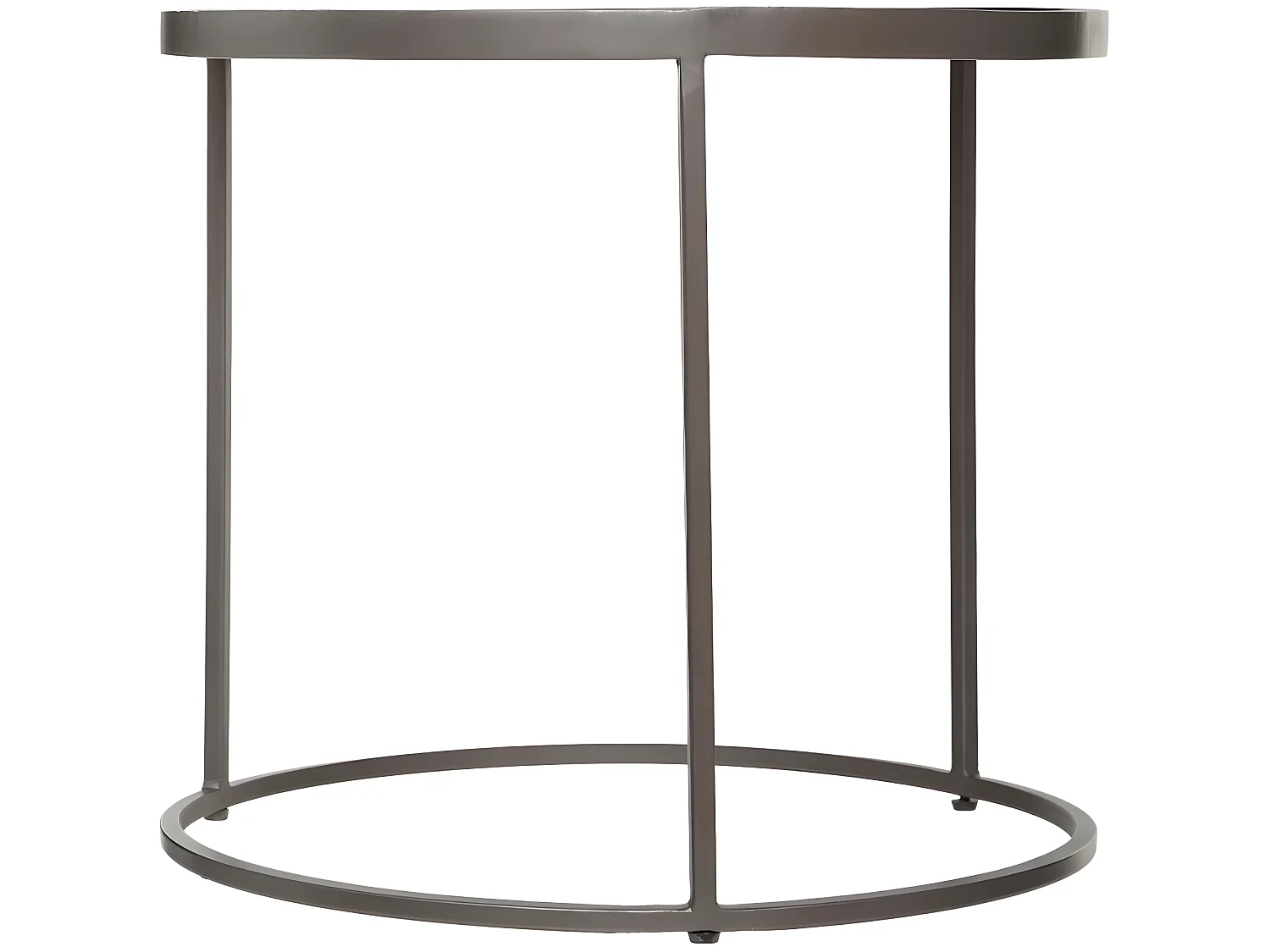 Lot de 2 Tables d'appoint gigognes en métal et bois de manguier