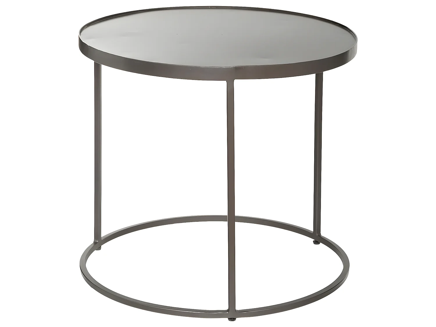 Lot de 2 Tables d'appoint gigognes en métal et bois de manguier