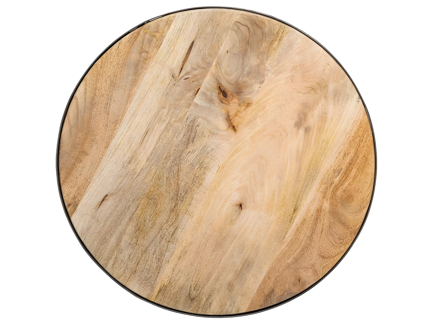 Lot de 2 Tables d'appoint gigognes en métal et bois de manguier