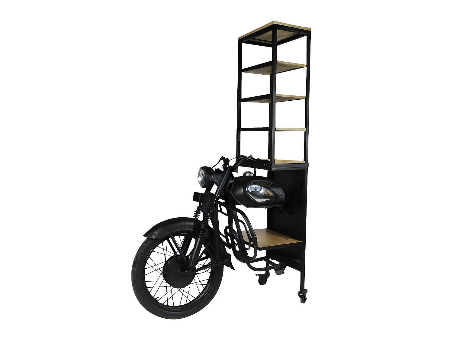 Etagère avant de moto en métal noir Tata