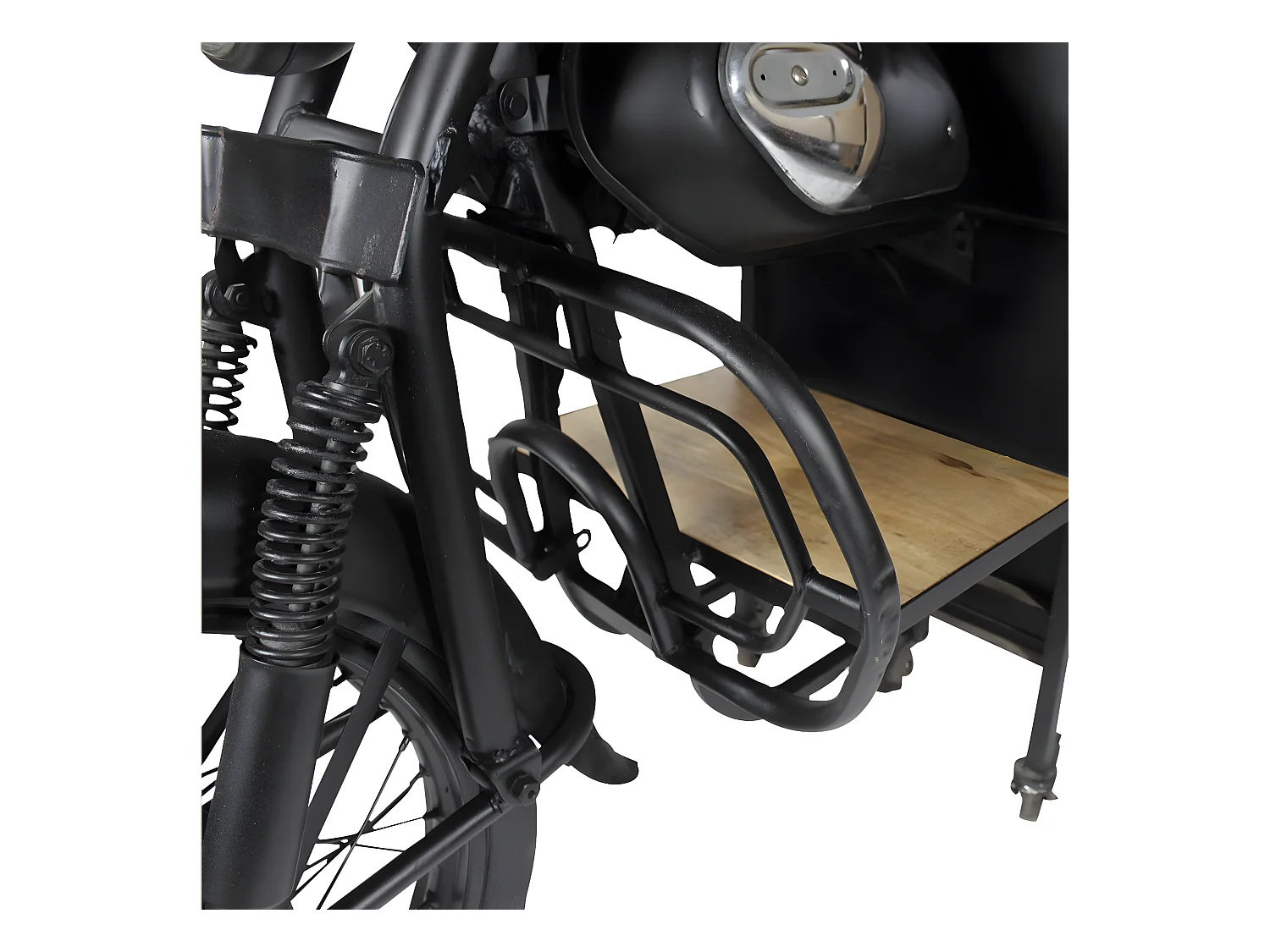 Etagère avant de moto en métal noir Tata