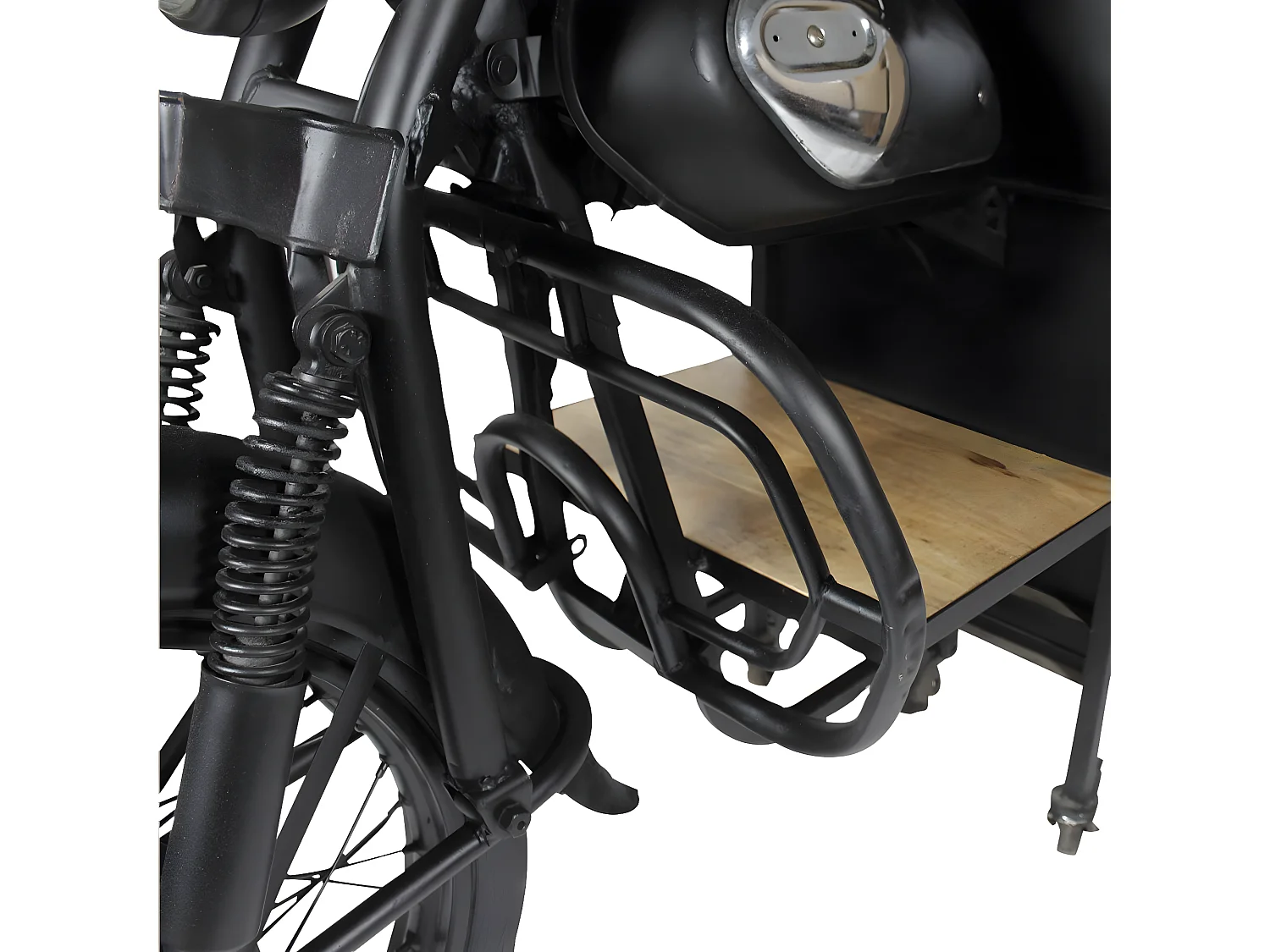 Etagère avant de moto en métal noir Tata