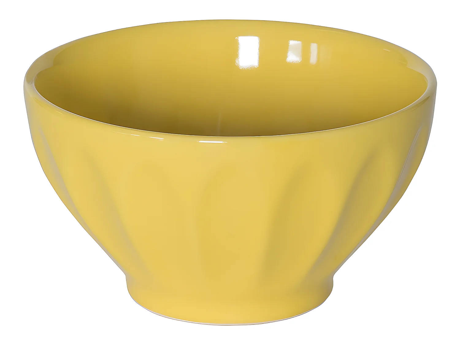 Bol cotes plates 14 cm jaune (lot de 2)