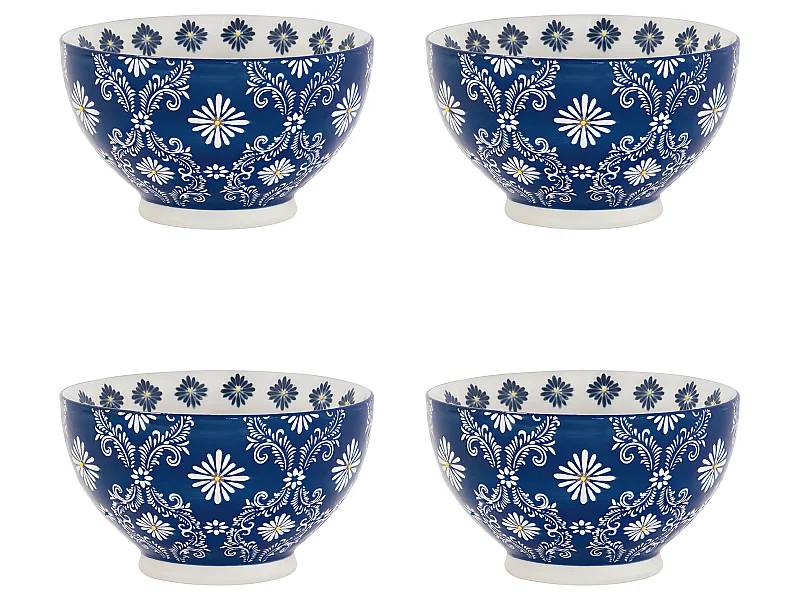 Coffret de 4 bols décors Almada 14 cm