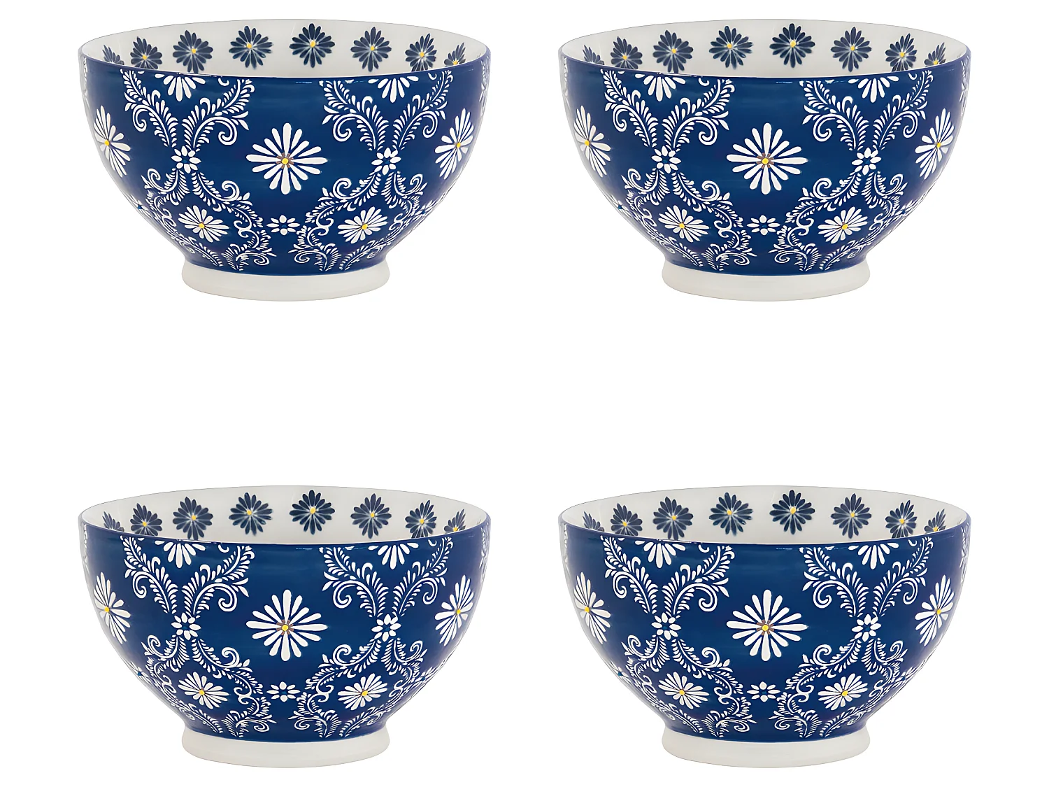 Coffret de 4 bols décors Almada 14 cm