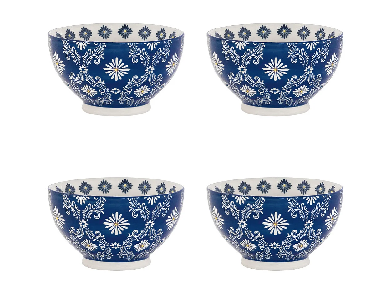 Coffret de 4 bols décors Almada 14 cm
