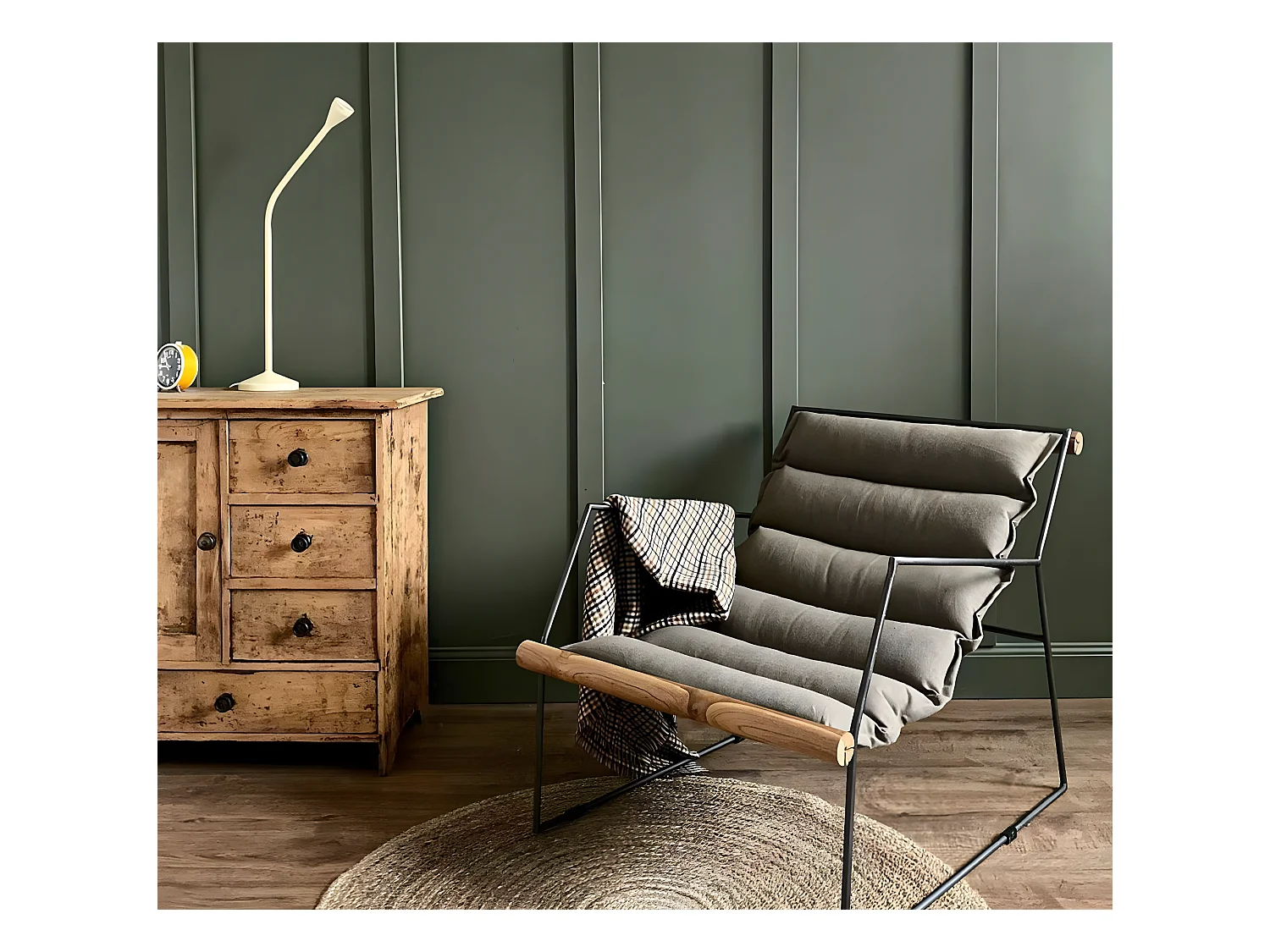 Fauteuil assise suspendue kaki Rosalie