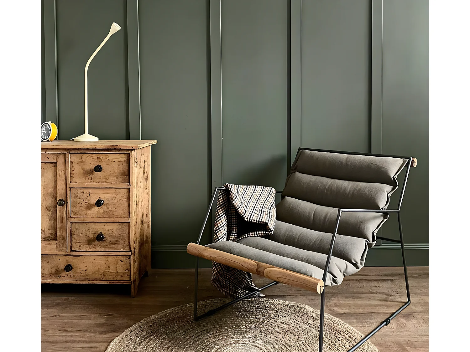 Fauteuil assise suspendue kaki Rosalie