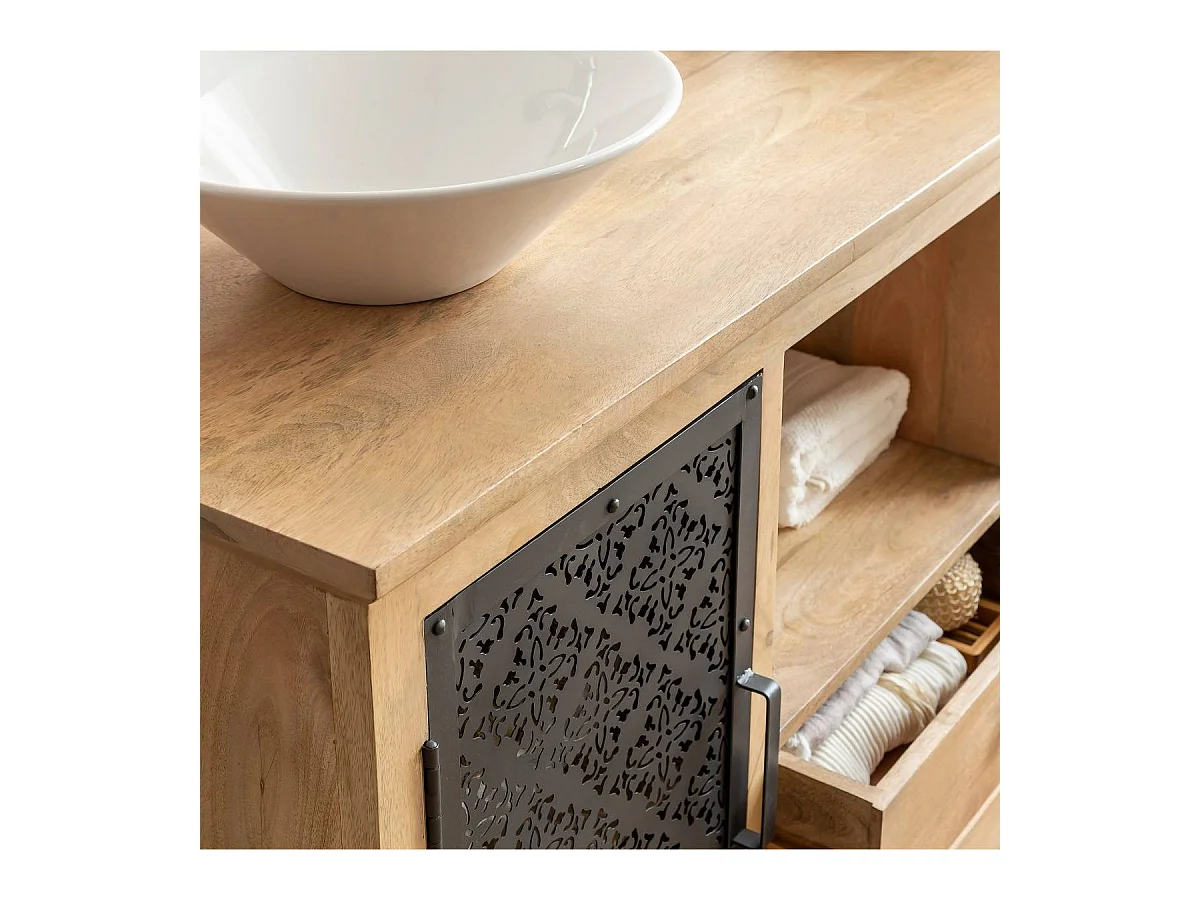 Meuble sous vasque en bois de manguier Sahara