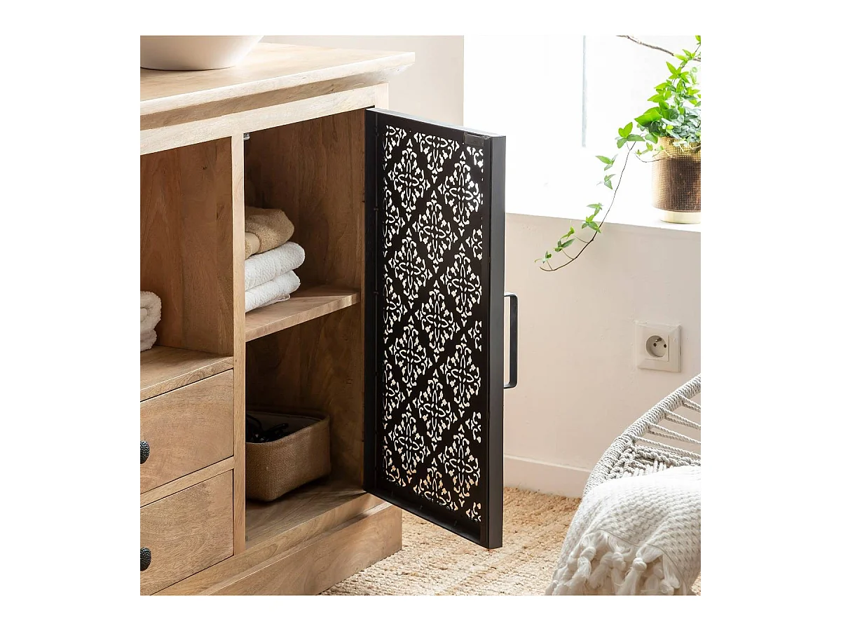 Meuble sous vasque en bois de manguier Sahara