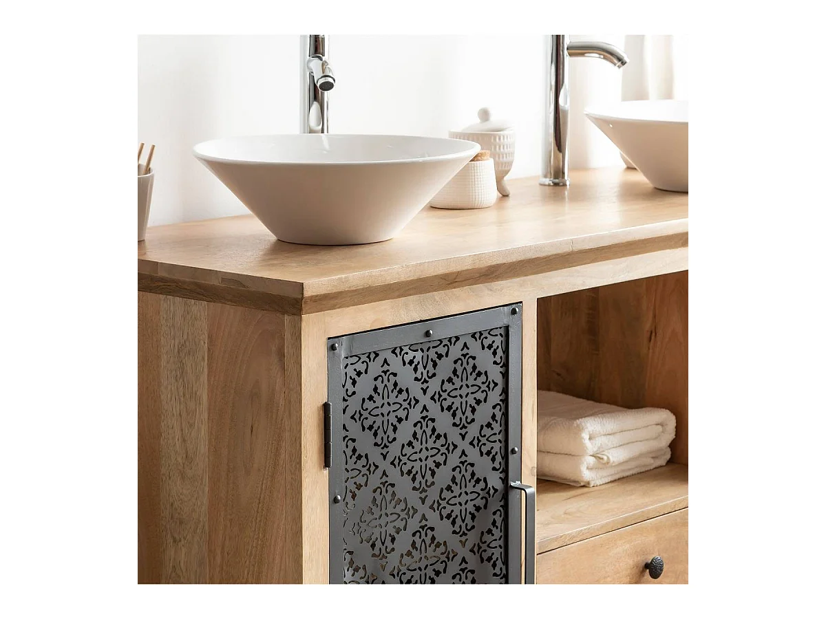 Meuble sous vasque en bois de manguier Sahara