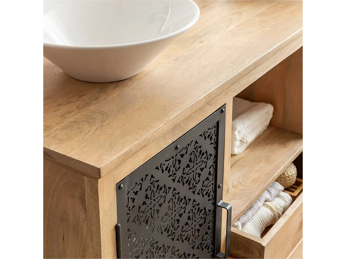 Meuble sous vasque en bois de manguier Sahara
