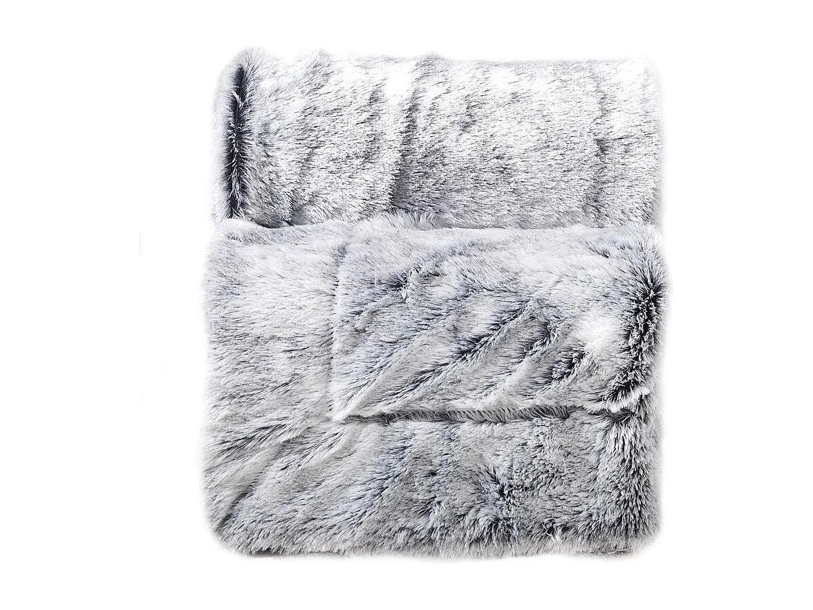 Plaid Imitation Fourrure "Antartic" 180x220cm Gris