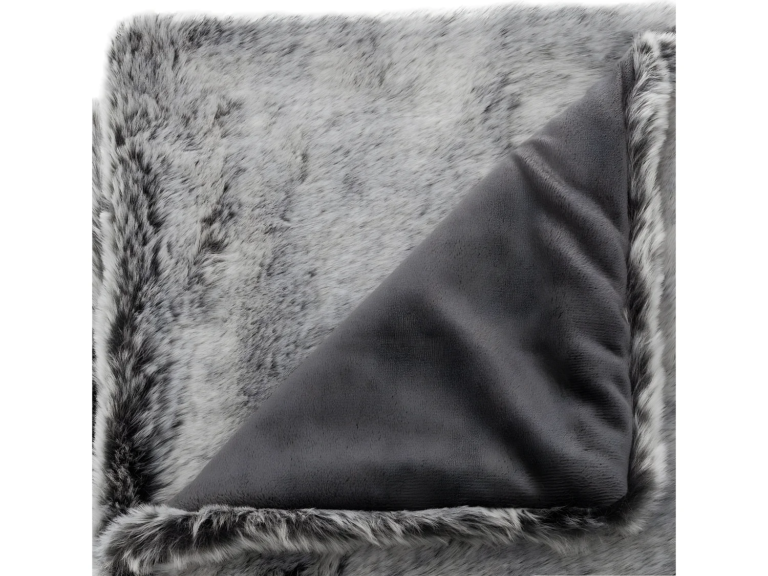 Plaid en Fourrure Gris Foncé 125 x 150 cm