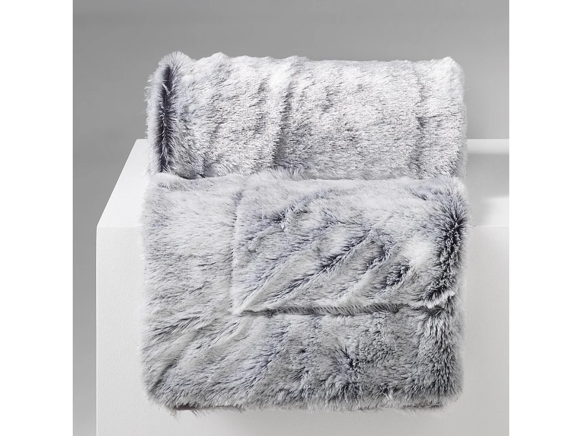 Plaid Imitation Fourrure "Antartic" 125x150cm Gris