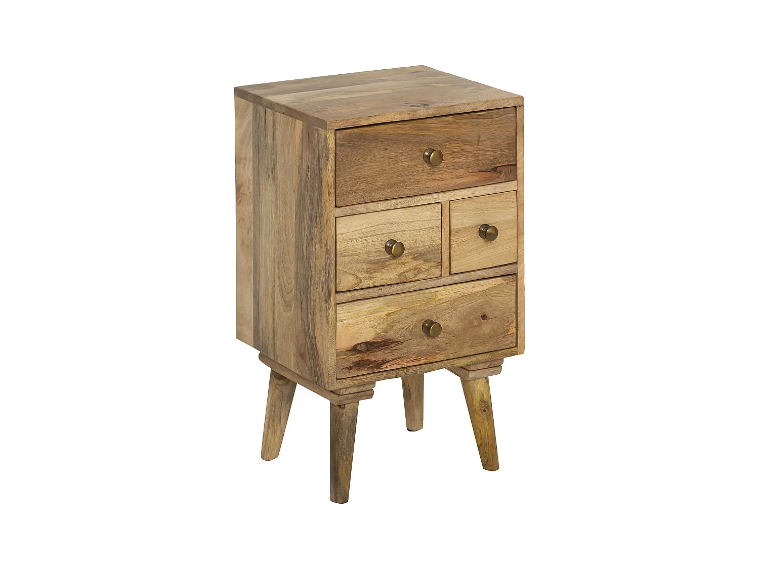 Table de chevet en bois de manguier 4 tiroirs Maëva