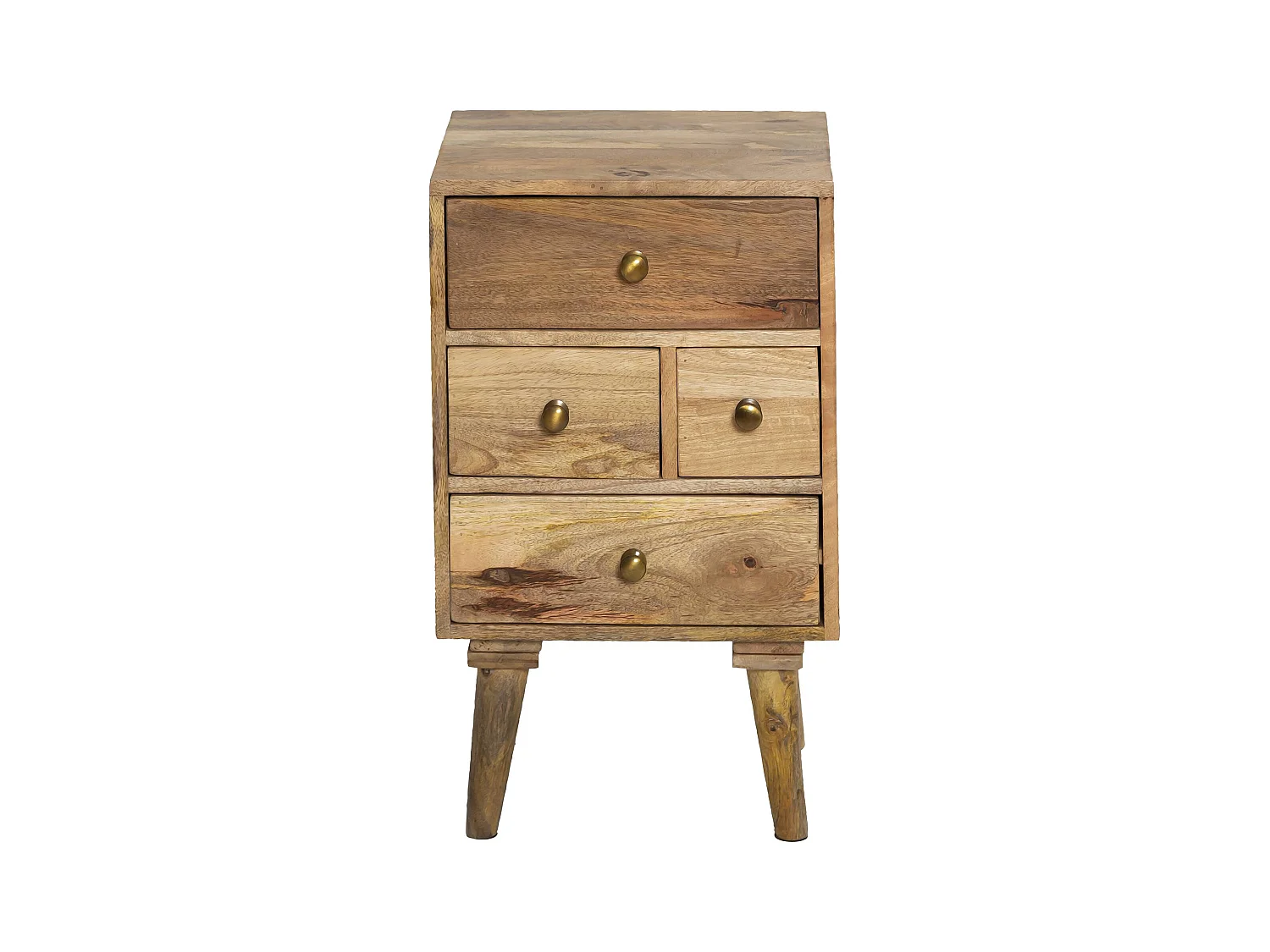 Mesa de noche de madera de mango 4 cajones Maëva estilo escandinavo con almacenamiento