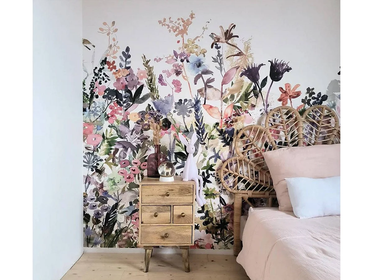 Table de chevet en bois de manguier 4 tiroirs Maëva