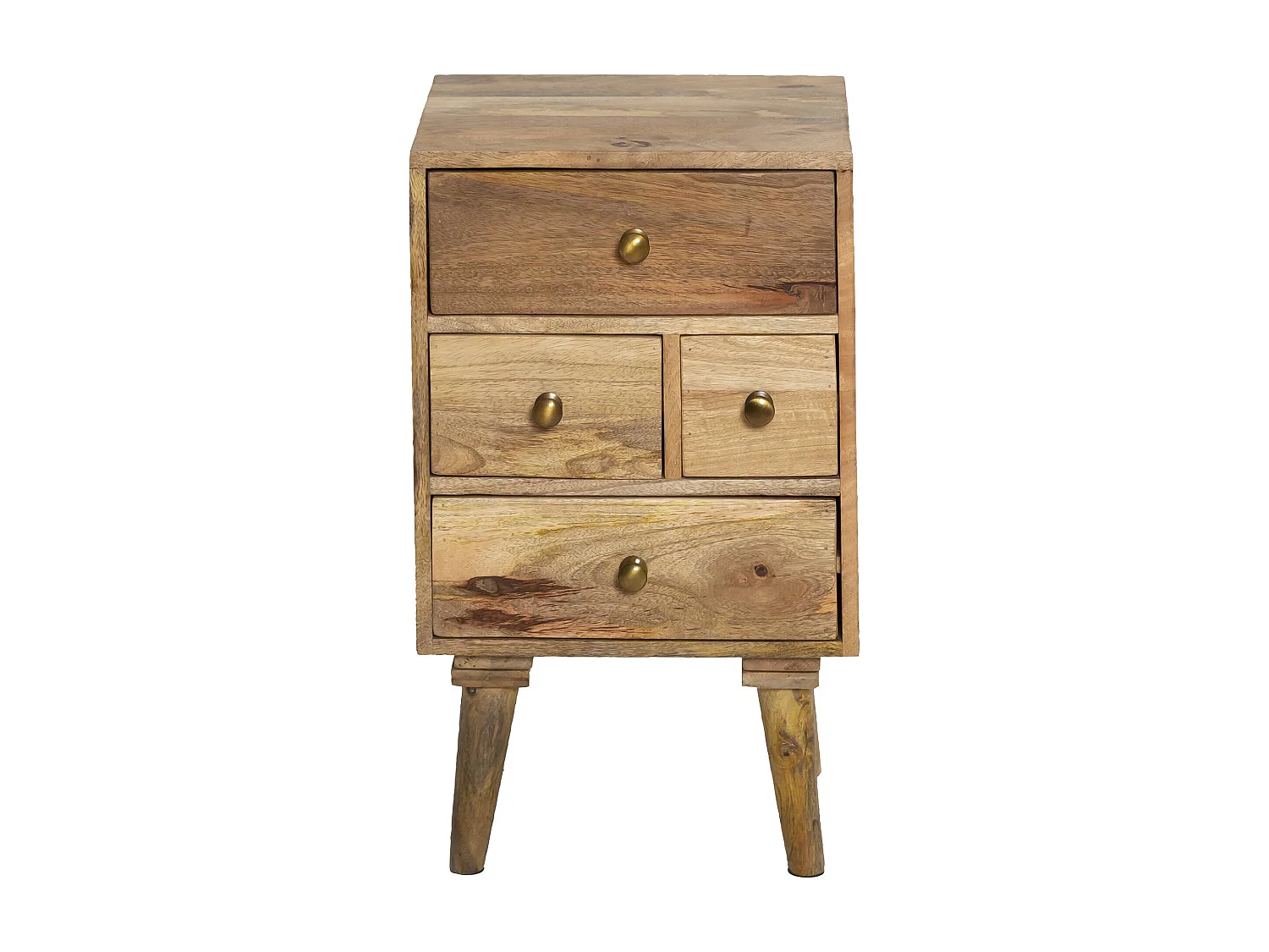 Table de chevet en bois de manguier 4 tiroirs Maëva