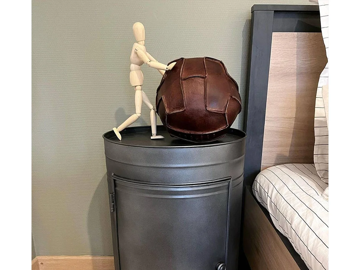 Table de chevet en métal gris Meryl