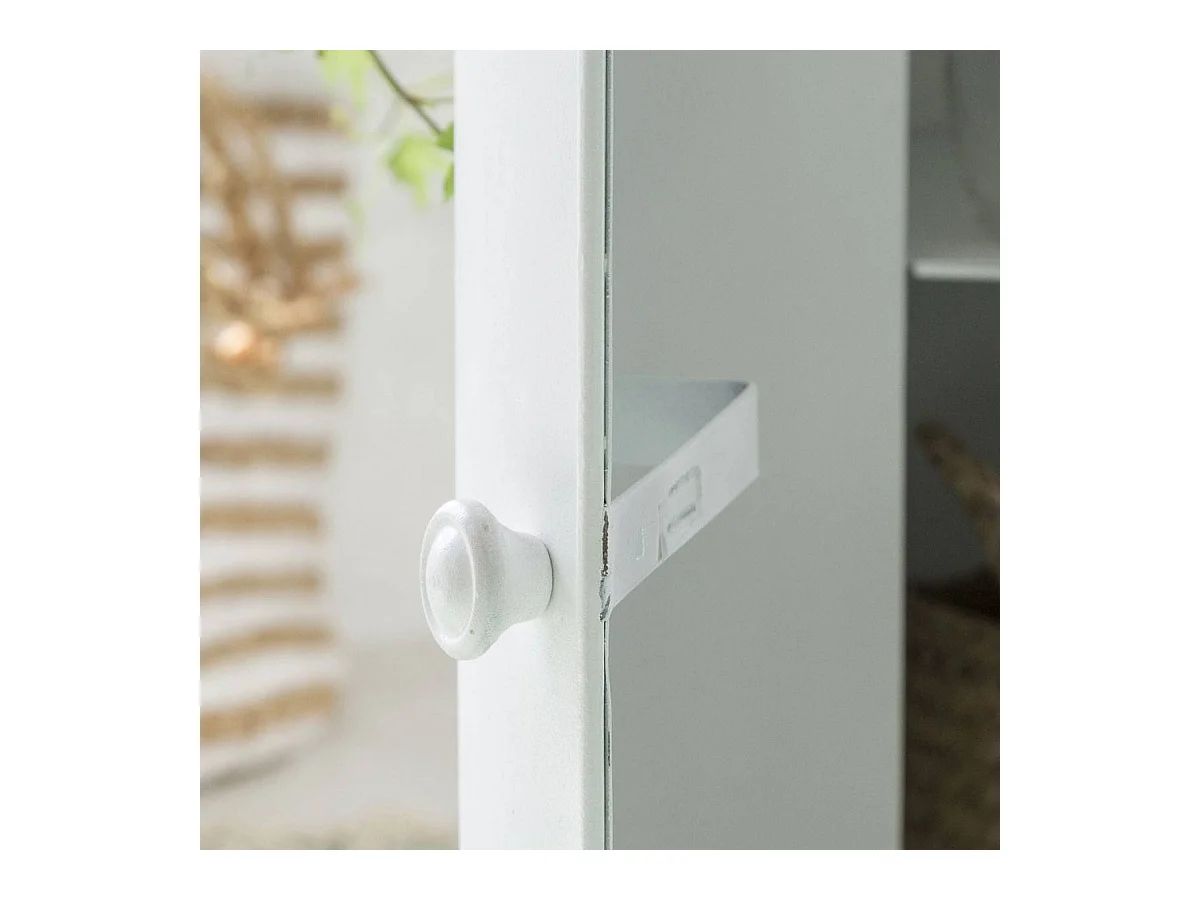 Table de chevet bidon en métal blanc Meryl