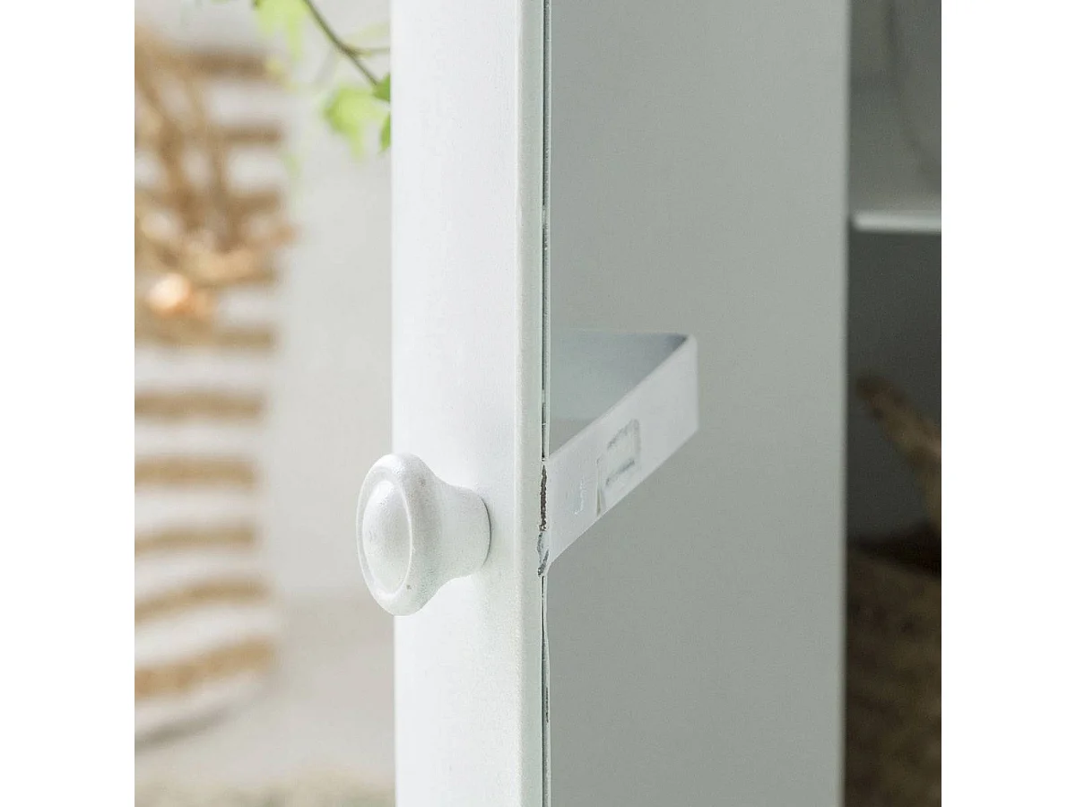 Table de chevet bidon en métal blanc Meryl