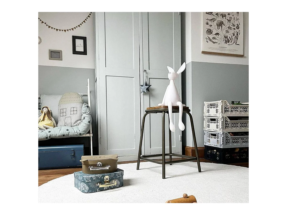 Tabouret écolier métal et bois petit modèle Marcus