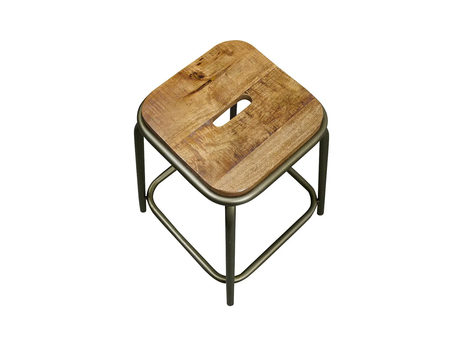 Tabouret écolier métal et bois petit modèle Marcus