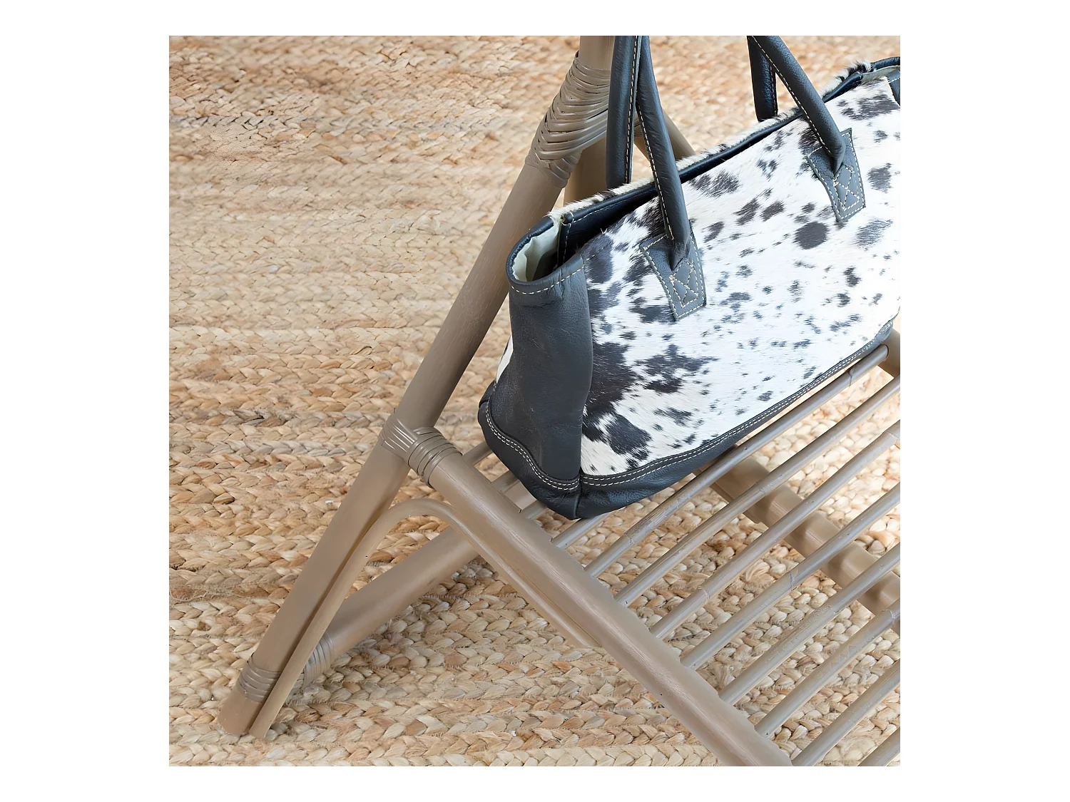 Portant en rotin avec planche Rattan