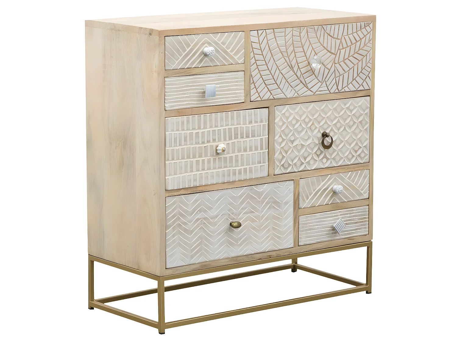 Commode en bois de manguier et métal Vic