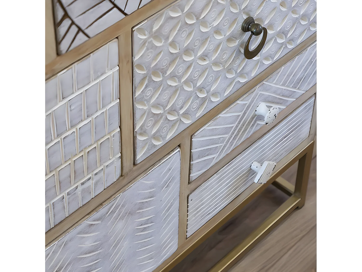 Commode en bois de manguier et métal Vic