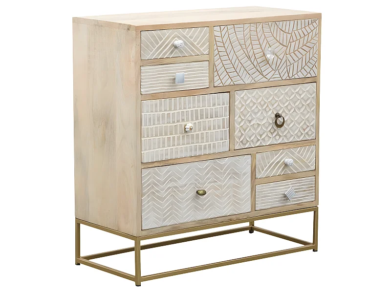 Commode en bois de manguier et métal Vic