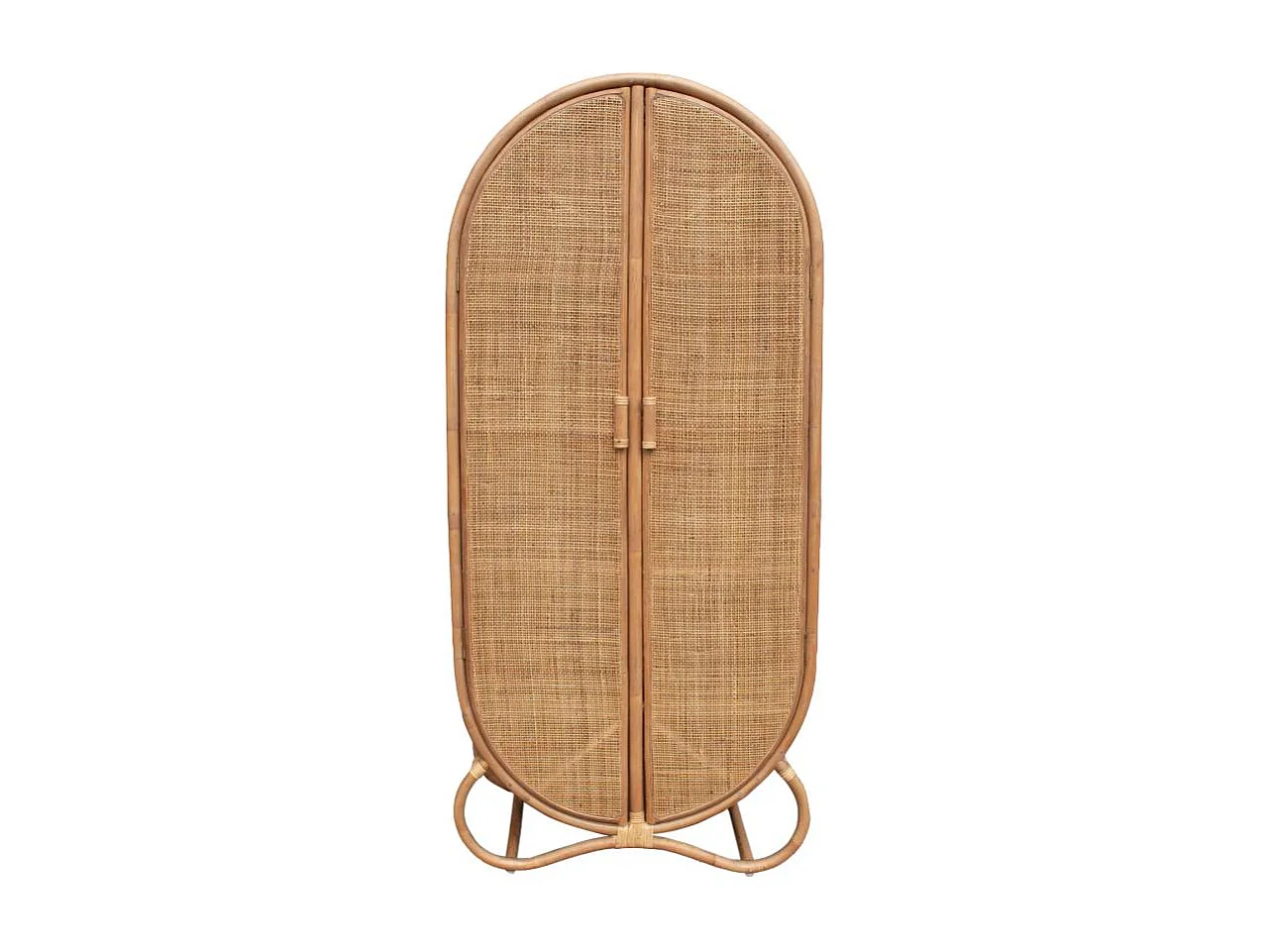 Armoire arrondie en rotin 4 étagères Rim