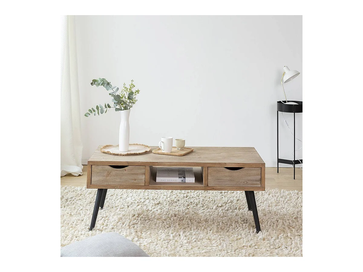 Table basse en bois de sapin Natural