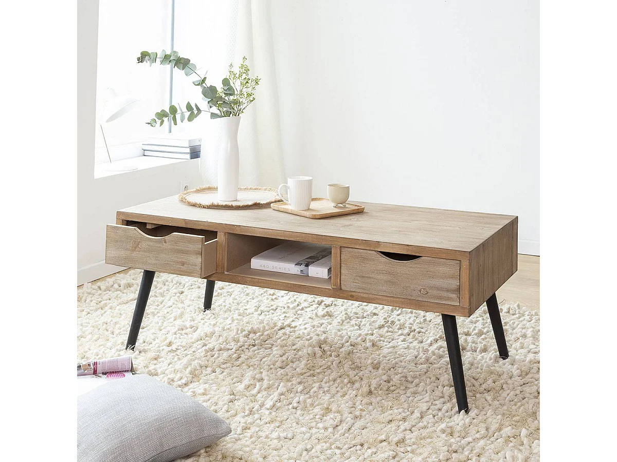 Table basse en bois de sapin Natural