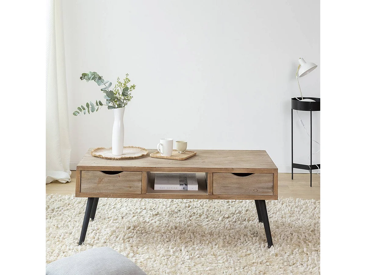 Table basse en bois de sapin Natural