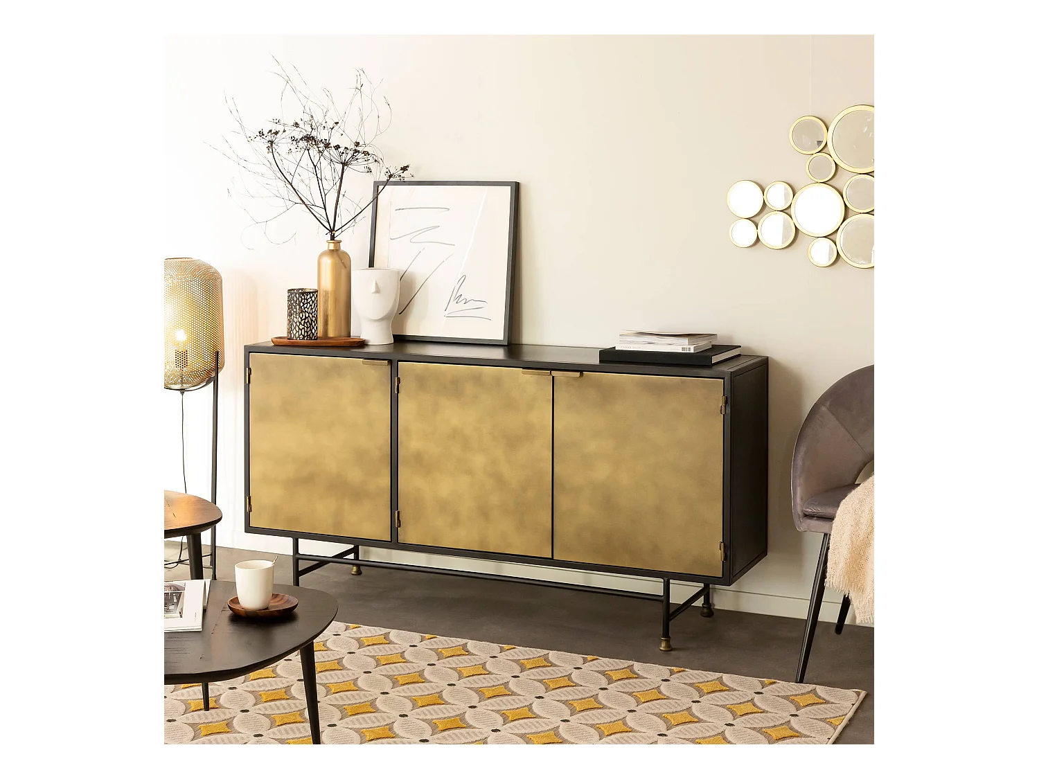 Buffet en laiton et métal Janelle